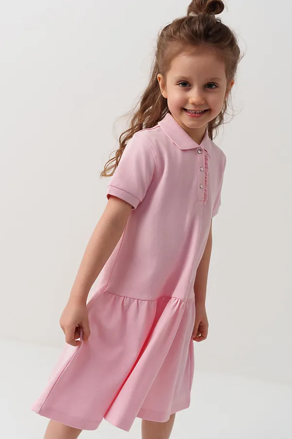 Платье трикотажное для девочек PLAYTODAY, светло-розовый - фото 2