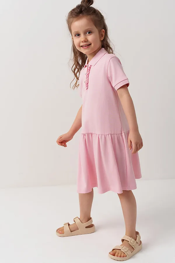 Платье трикотажное для девочек PLAYTODAY, светло-розовый - фото 2