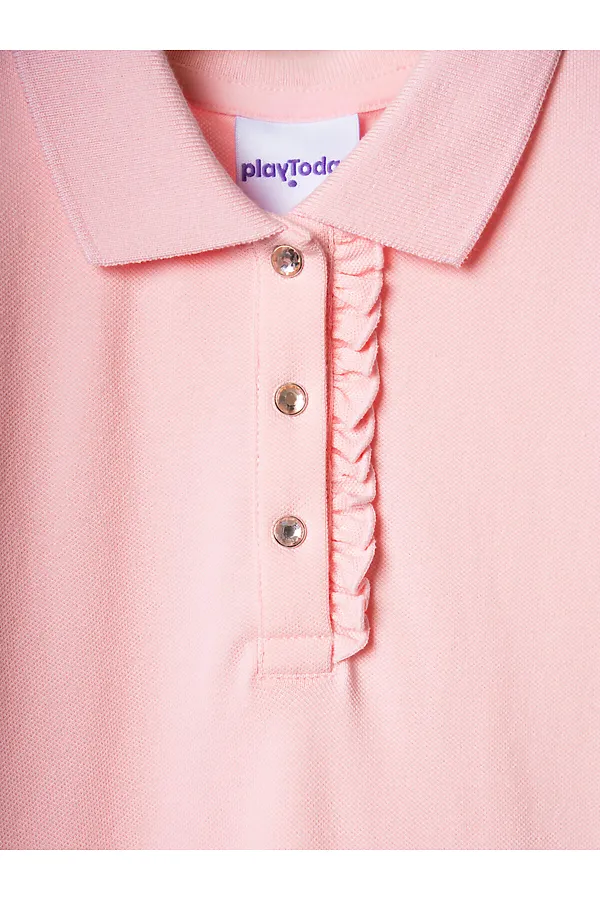 Платье трикотажное для девочек PLAYTODAY, светло-розовый - фото 2