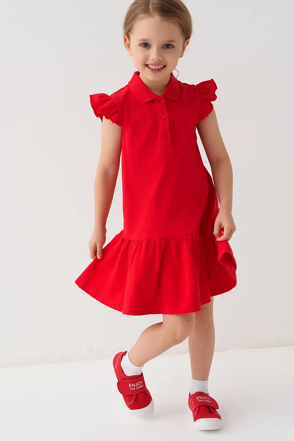 Платье трикотажное для девочек PLAYTODAY, красный - фото 2