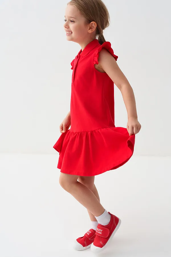 Платье трикотажное для девочек PLAYTODAY, красный - фото 2