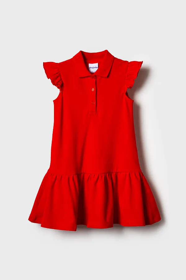Платье трикотажное для девочек PLAYTODAY, красный - фото 2