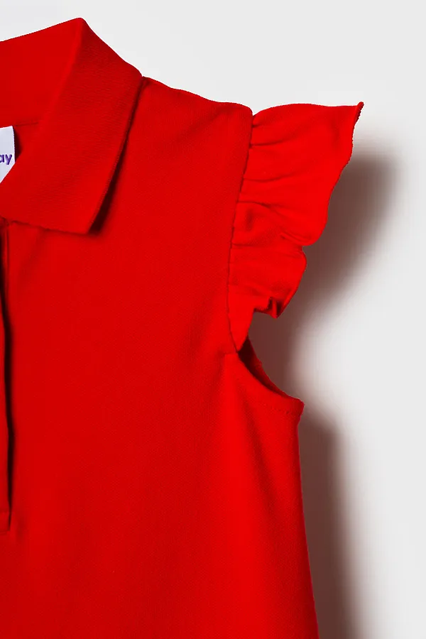 Платье трикотажное для девочек PLAYTODAY, красный - фото 2