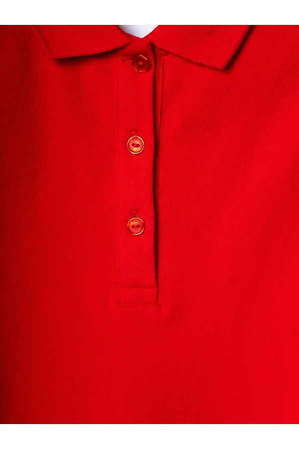 Джемпер трикотажный с воротником поло для девочек PLAYTODAY, красный - фото 2