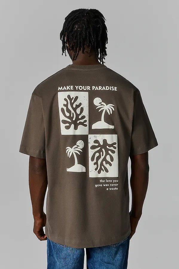 Футболка мужская MARK FORMELLE, табак +печать1 - фото 2