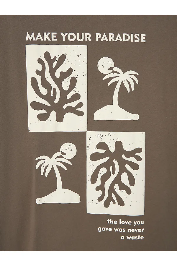 Футболка мужская MARK FORMELLE, табак +печать1 - фото 2