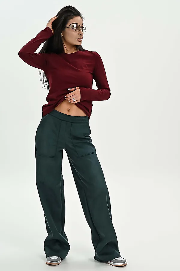 Брюки из мягкой эко замши НАТАЛИ, изумрудный - фото 2