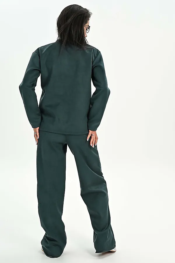 Брюки из мягкой эко замши НАТАЛИ, изумрудный - фото 2