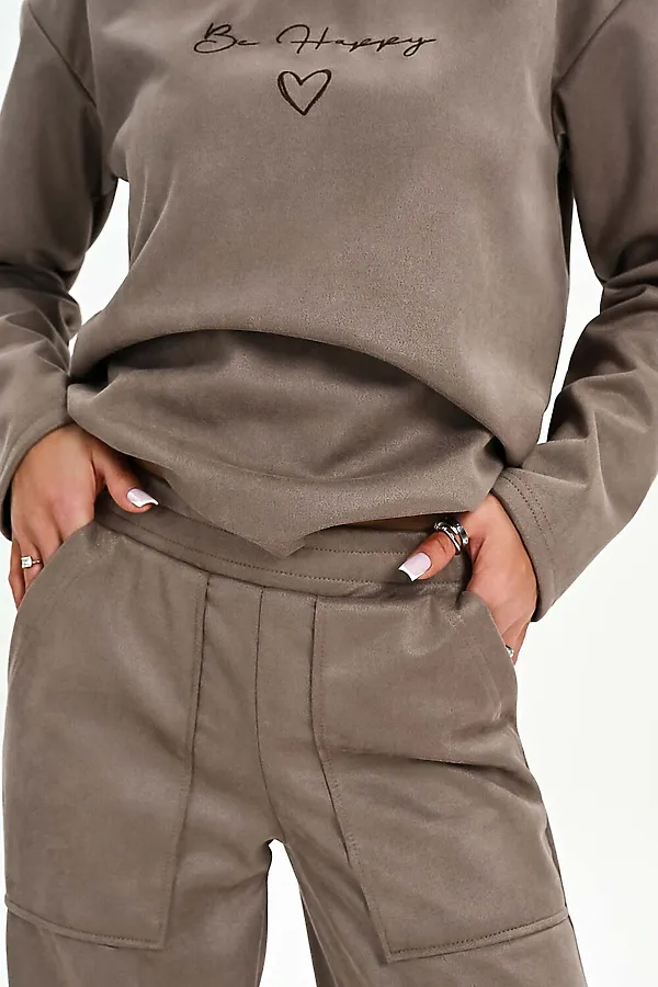 Брюки из мягкой эко замши НАТАЛИ, бежевый - фото 2