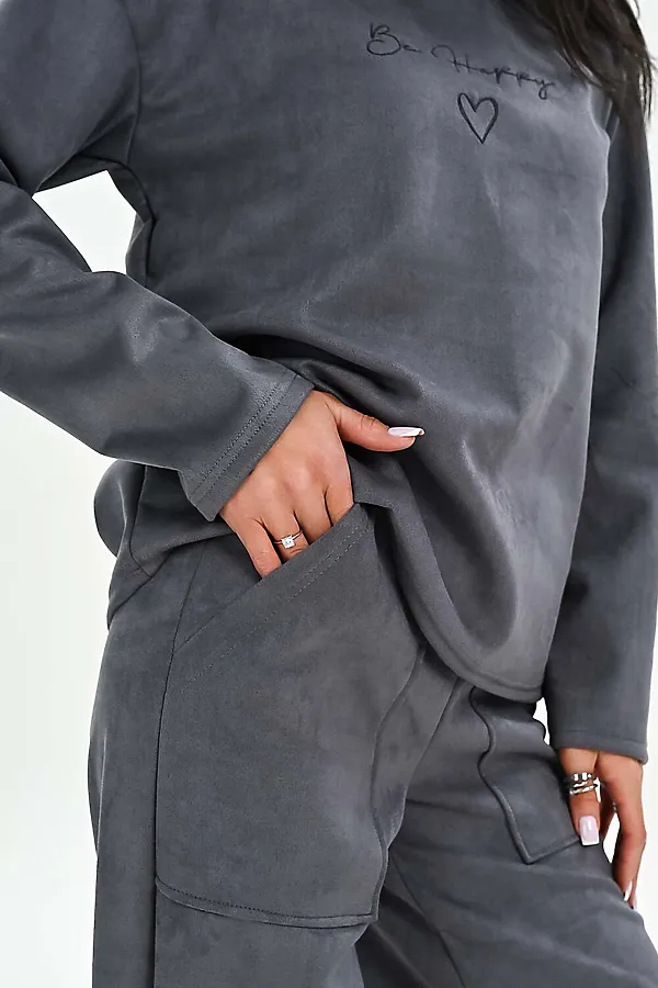 Брюки из мягкой эко замши НАТАЛИ, серый - фото 2