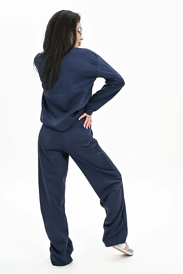 Брюки из мягкой эко замши НАТАЛИ, синий - фото 2