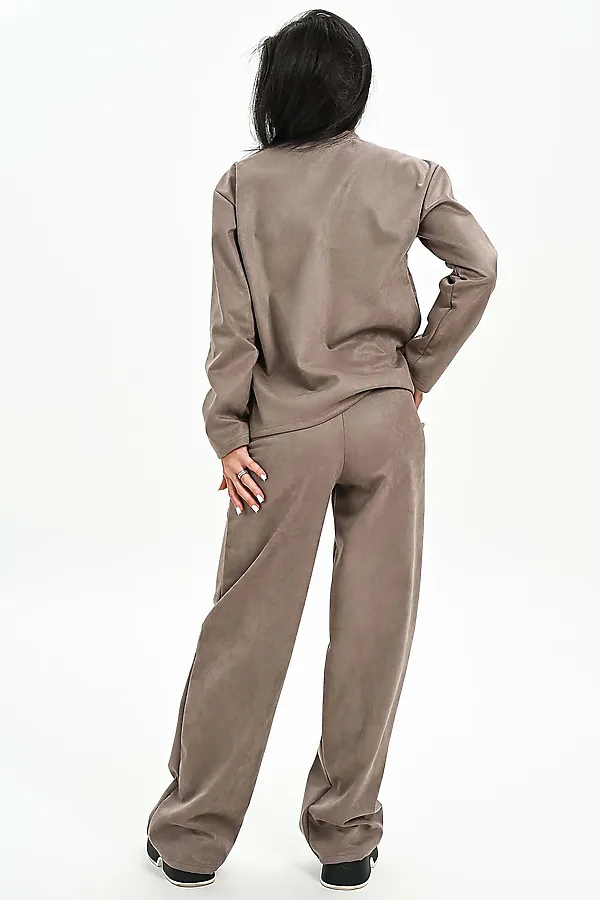 Свитшот из мягкой эко замши НАТАЛИ, бежевый - фото 2