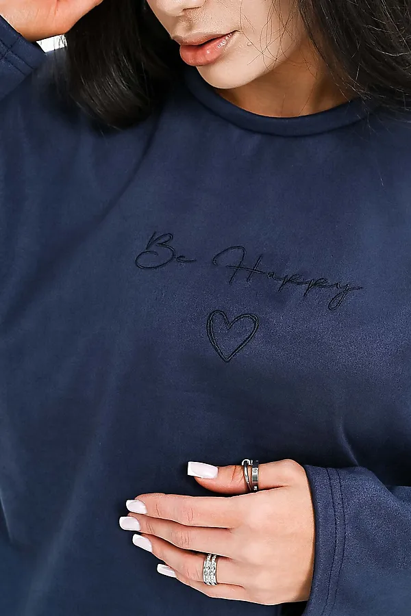 Свитшот из мягкой эко замши НАТАЛИ, синий - фото 2