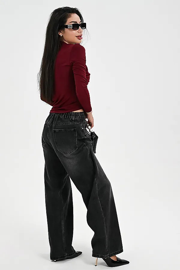 Лонгслив с драпировкой НАТАЛИ, бордовый - фото 2