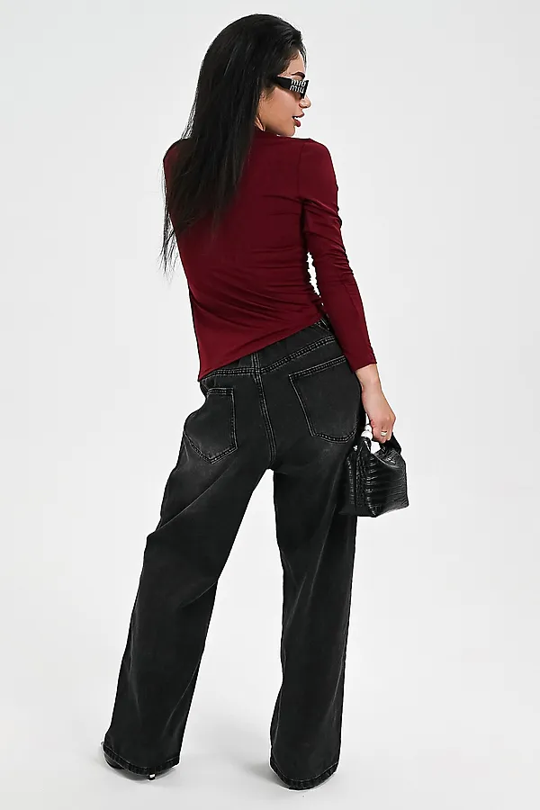 Лонгслив с драпировкой НАТАЛИ, бордовый - фото 2