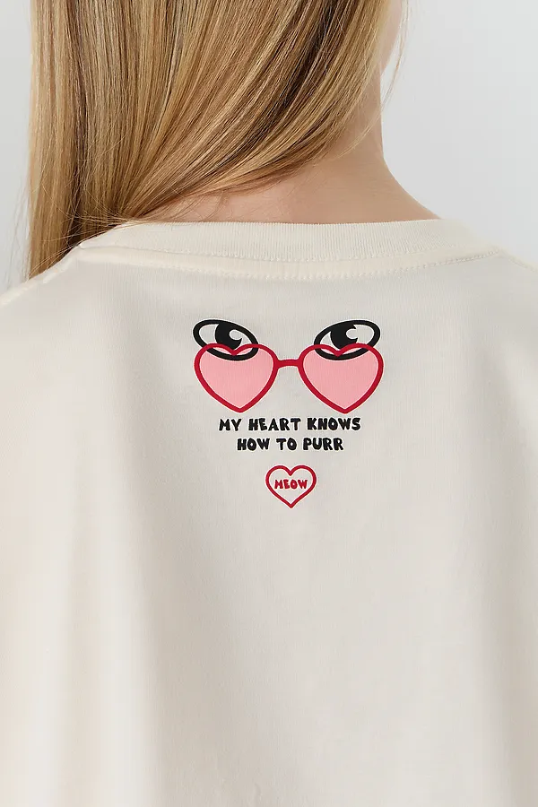 Футболка для девочек MARK FORMELLE, молочный +печать2 - фото 2