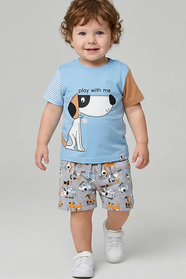 Шорты детские трикотажные для мальчиков, 2 шт в комплекте PLAYTODAY, разноцветный - фото 2