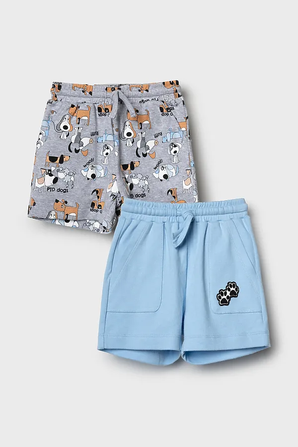 Шорты детские трикотажные для мальчиков, 2 шт в комплекте PLAYTODAY, разноцветный - фото 2