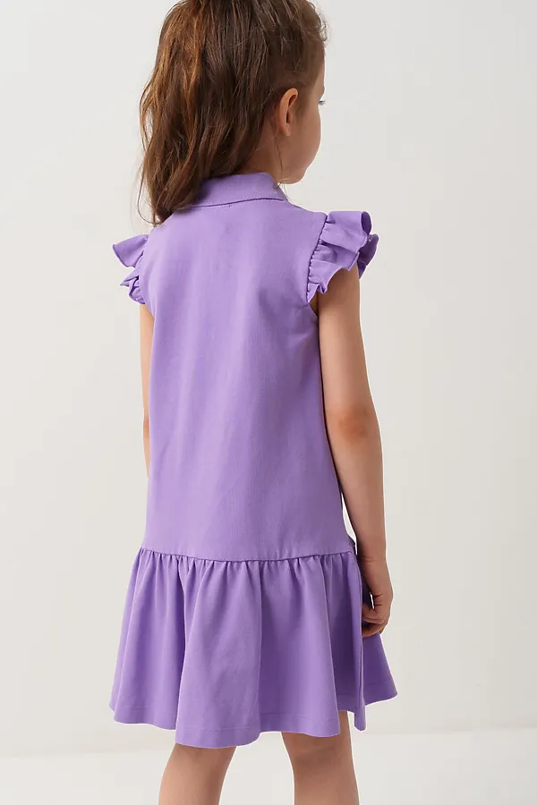 Платье трикотажное для девочек PLAYTODAY, сиреневый - фото 2