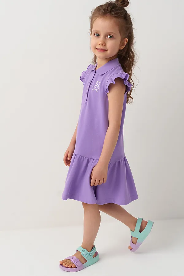 Платье трикотажное для девочек PLAYTODAY, сиреневый - фото 2