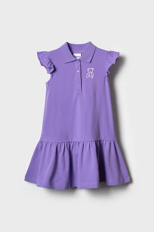 Платье трикотажное для девочек PLAYTODAY, сиреневый - фото 2