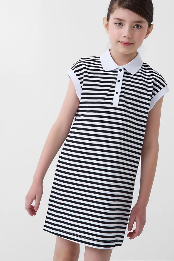 Платье трикотажное для девочек PLAYTODAY, белый,темно-серый - фото 2