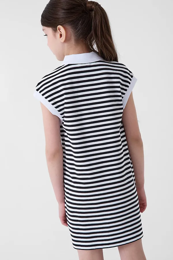 Платье трикотажное для девочек PLAYTODAY, белый,темно-серый - фото 2