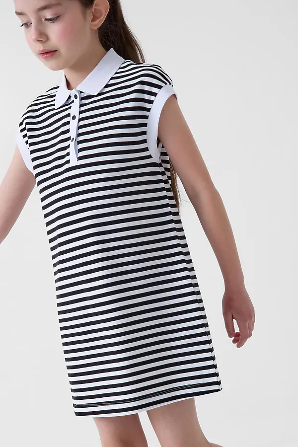 Платье трикотажное для девочек PLAYTODAY, белый,темно-серый - фото 2