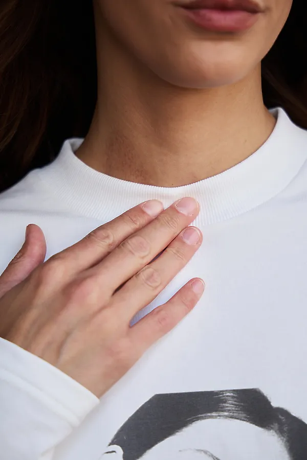 Лонгслив оверсайз с принтом НАТАЛИ, молочный - фото 2