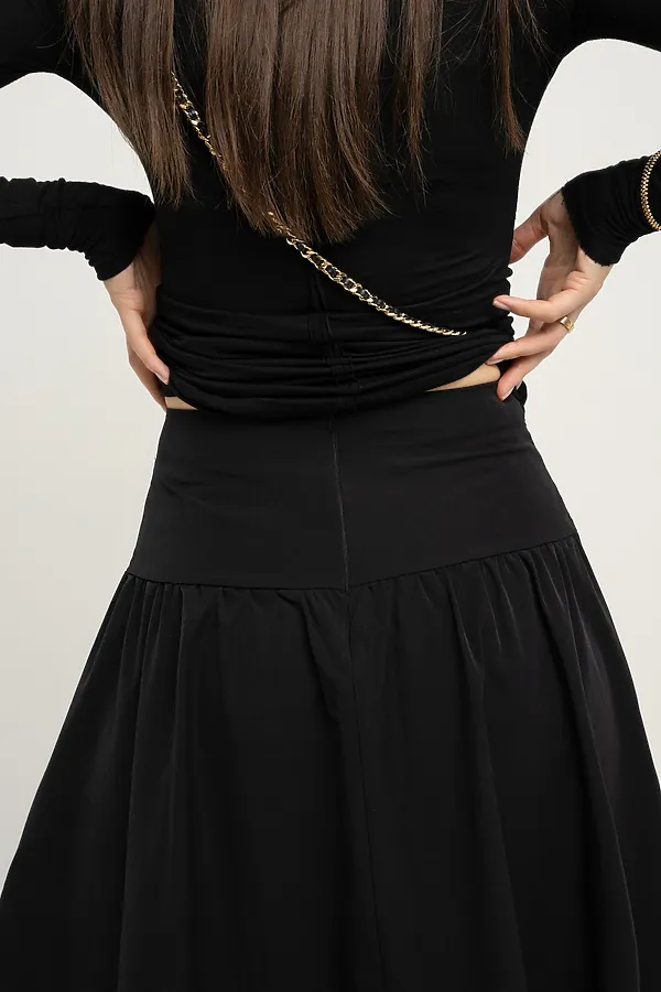 Юбка на кокетке НАТАЛИ, черный - фото 2