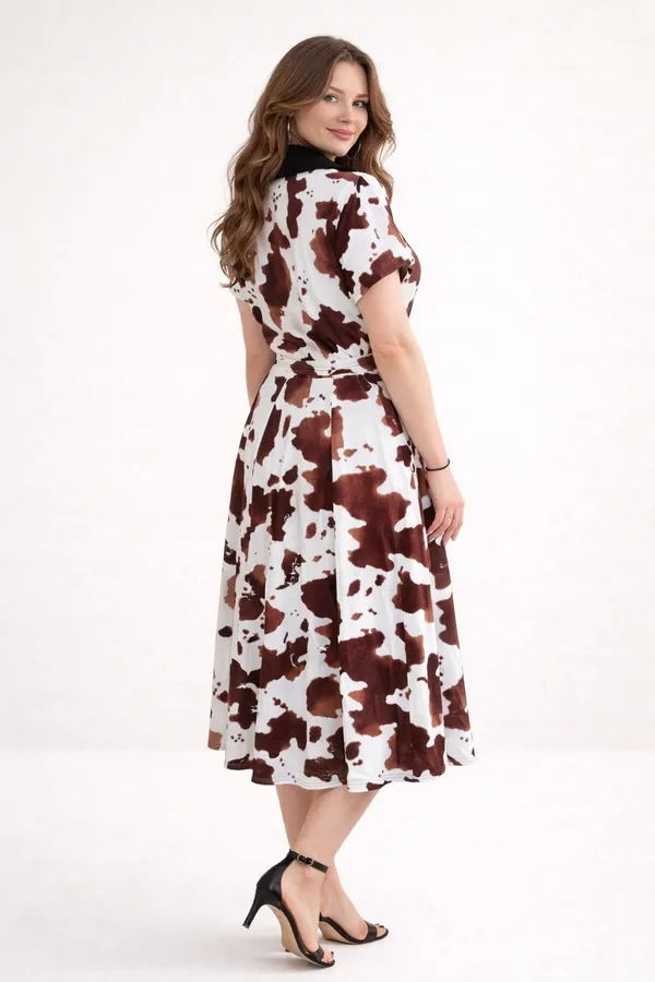 Платье 39065 НАТАЛИ, бело-коричневый - фото 2
