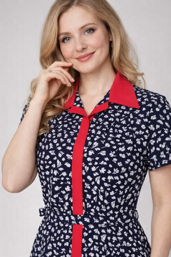 Платье 39065 НАТАЛИ, темно-синий - фото 2