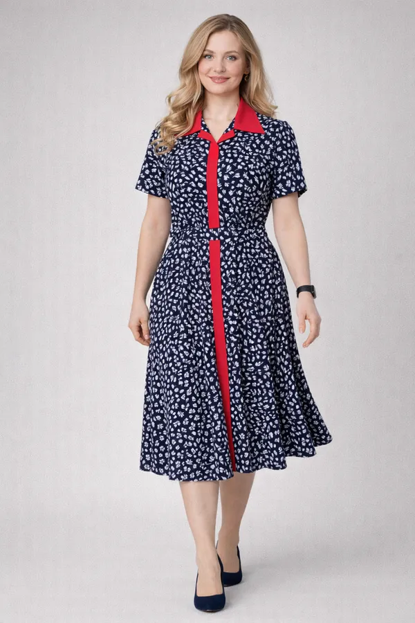 Платье 39065 НАТАЛИ, темно-синий - фото 2