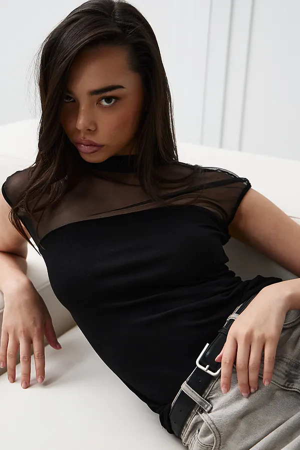 Топ сетка НАТАЛИ, черный - фото 2