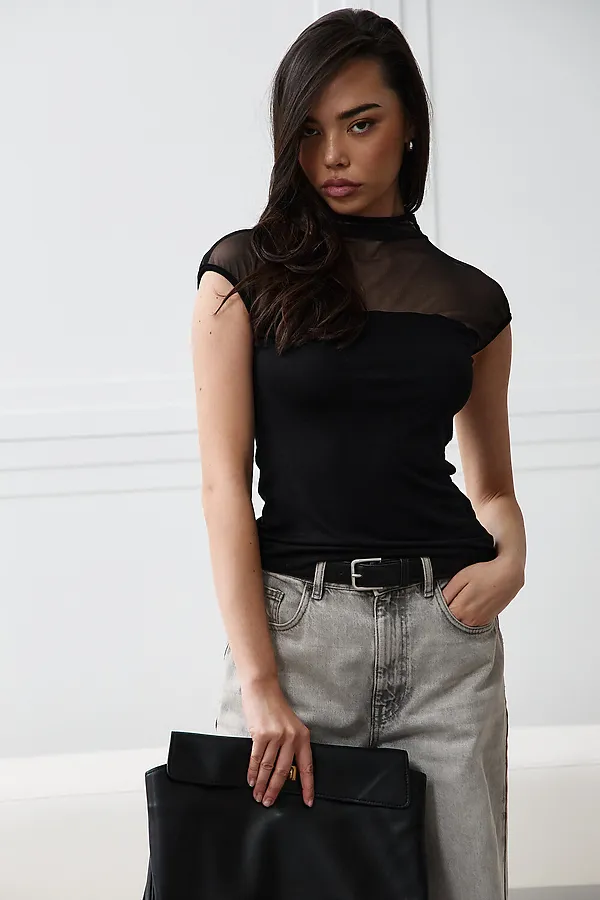 Топ сетка НАТАЛИ, черный - фото 2