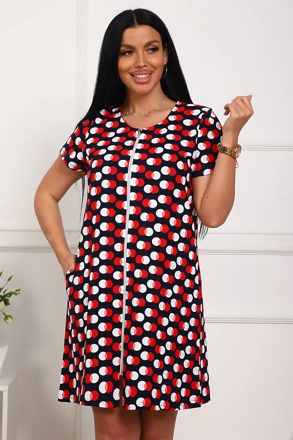 Халат 130т/1 НАТАЛИ, синий+красный - фото 2