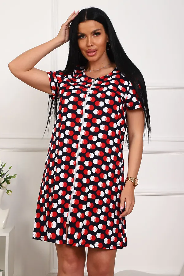 Халат 130т/1 НАТАЛИ, синий+красный - фото 2