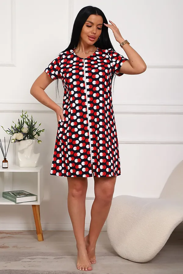 Халат 130т/1 НАТАЛИ, синий+красный - фото 2