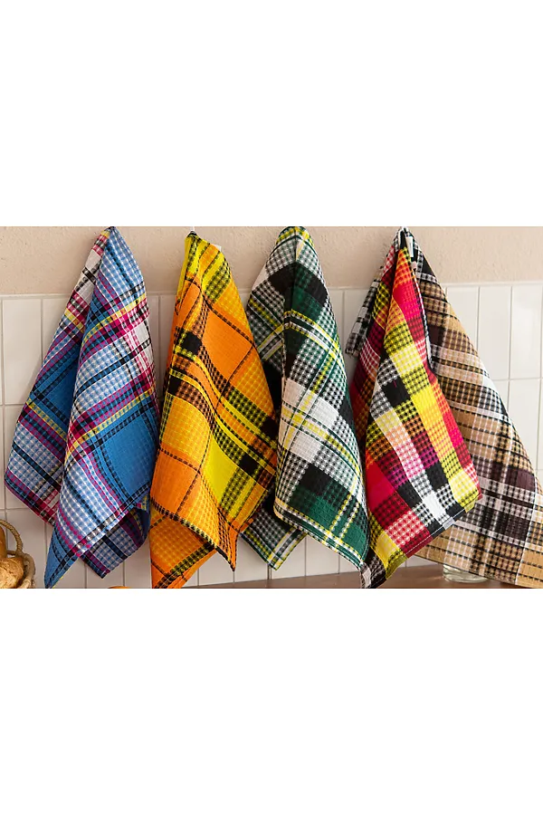 Набор полотенец вафельн."Шотландка" 40*75 см (5шт) НАТАЛИ, в ассортименте - фото 2