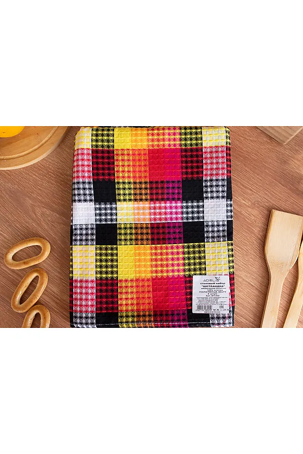 Набор полотенец вафельн."Шотландка" 40*75 см (5шт) НАТАЛИ, в ассортименте - фото 2