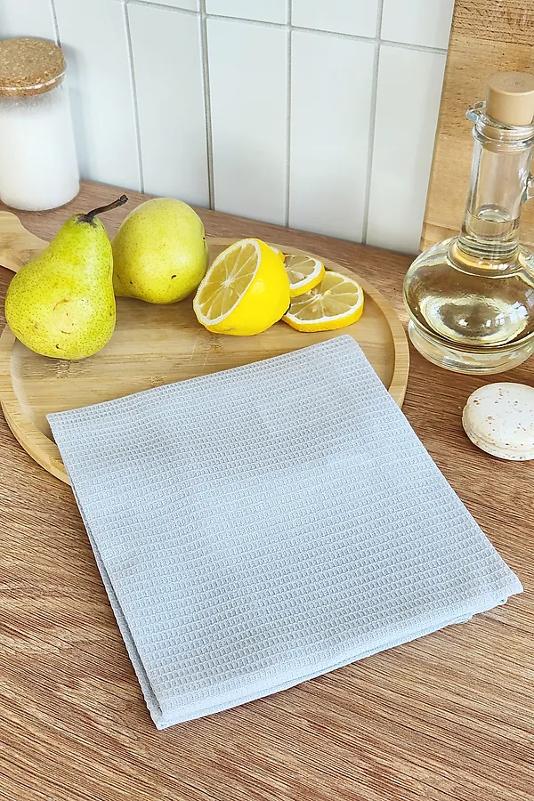 Полотенце вафельн. однотон.  60*45 150г/м2 пакет ТТ НАТАЛИ, серый - фото 2