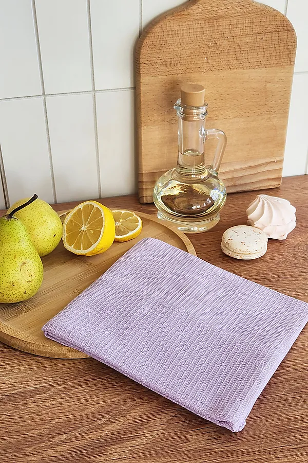 Полотенце вафельн. однотон.  60*45 150г/м2 пакет ТТ НАТАЛИ, фиалка - фото 2