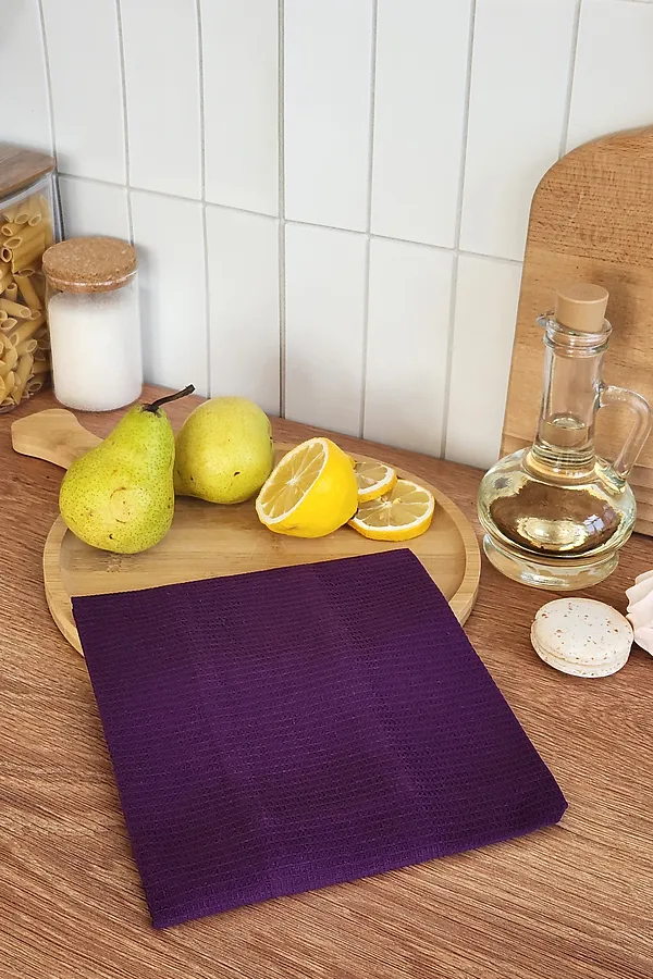 Полотенце вафельн. однотон.  60*45 150г/м2 пакет ТТ НАТАЛИ, черника - фото 2