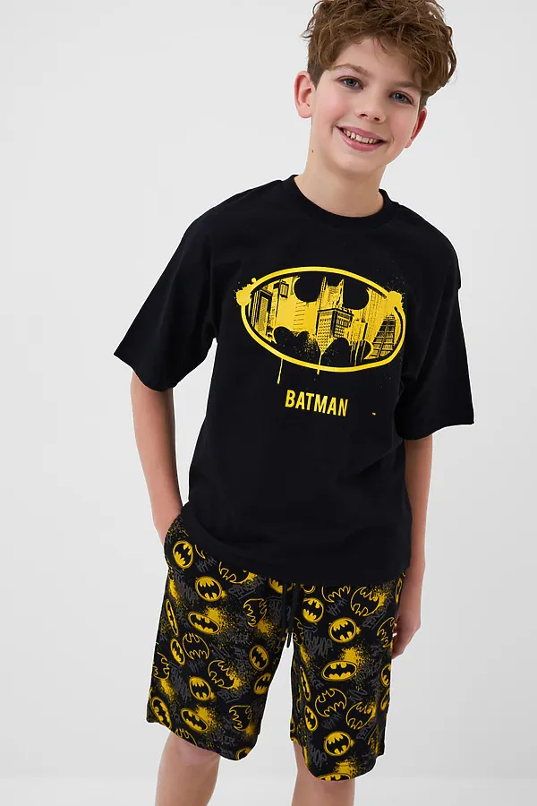 Комплект трикотажный для мальчиков: фуфайка (футболка), шорты PLAYTODAY, черный,жёлтый,темно-серый - фото 2