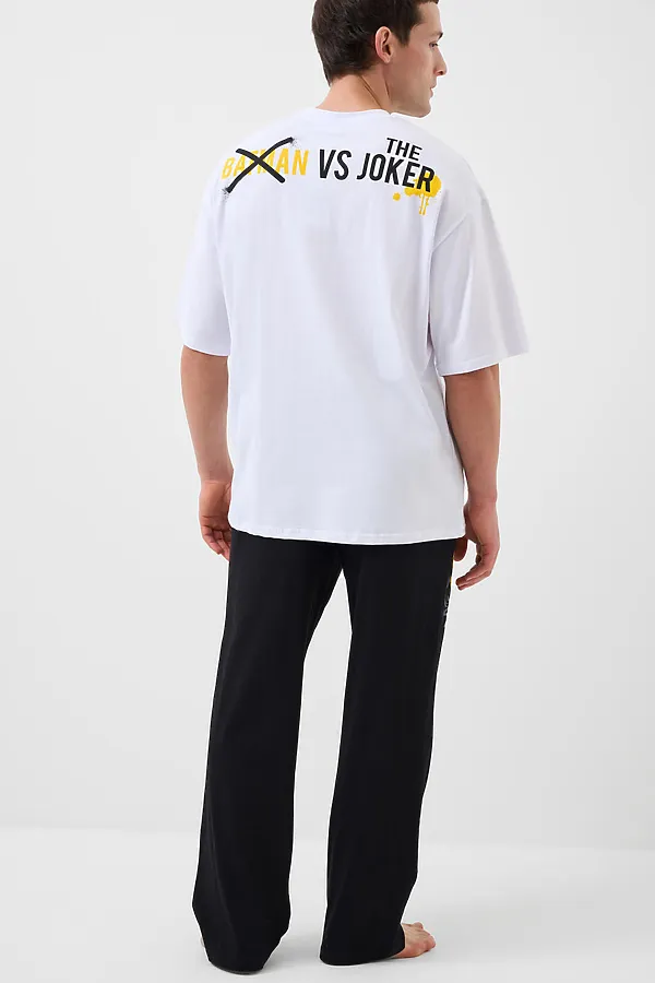 Комплект трикотажный для мужчин: фуфайка (футболка), брюки PLAYTODAY, белый,черный - фото 2