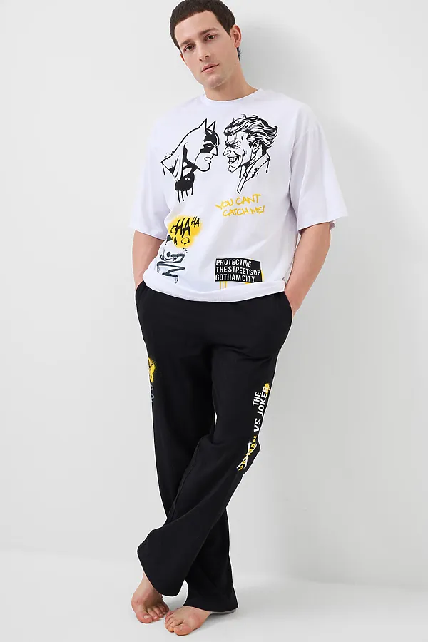 Комплект трикотажный для мужчин: фуфайка (футболка), брюки PLAYTODAY, белый,черный - фото 2