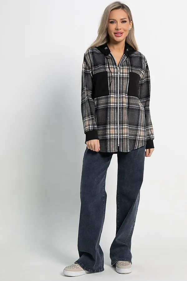 Рубашка Больше чем стиль НЬЮ LADY TAIGA, серо-бежевая - фото 2