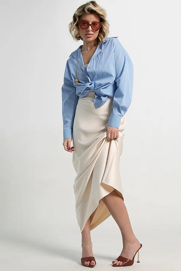 Юбка атласная Эвелин LADY TAIGA, сливочная - фото 2