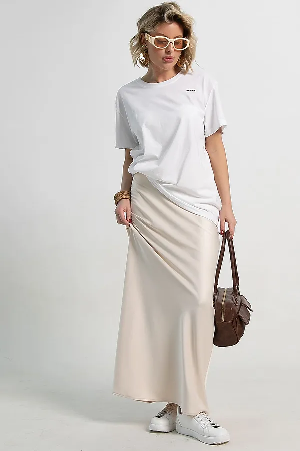 Юбка атласная Эвелин LADY TAIGA, сливочная - фото 2