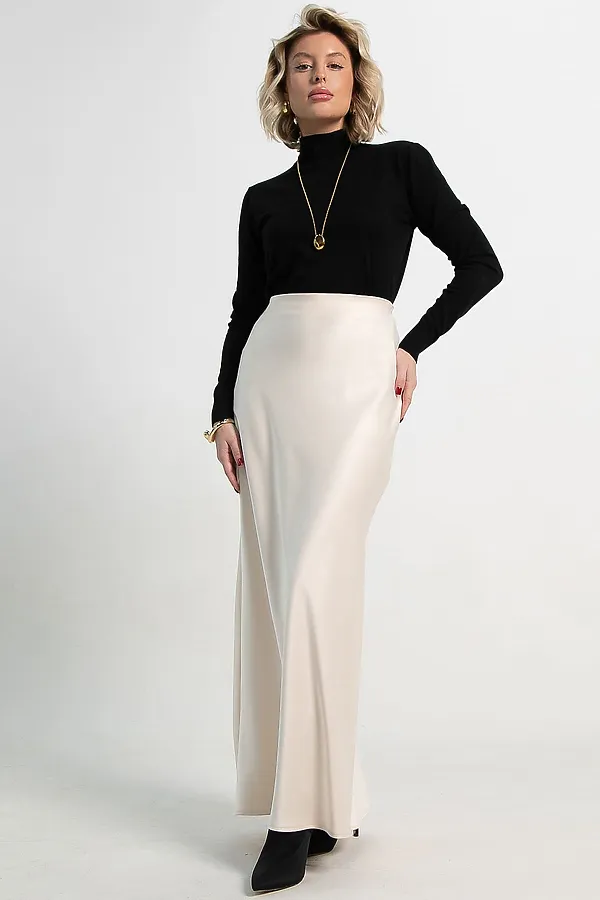 Юбка атласная Эвелин LADY TAIGA, сливочная - фото 2